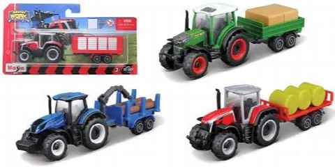 Mini Work Machines Traktör ve Römork Set Asorti