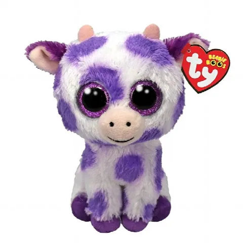 TY Beanie Boos Mor Benekli İnek Ethel Peluş 15 cm.