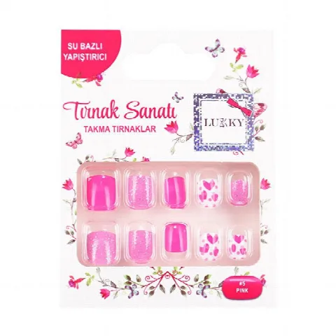 Lukky Kalp Baskılı Yapışkanlı Takma Tırnak Seti