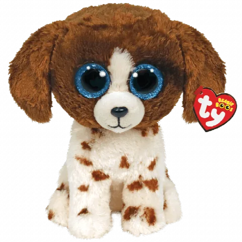 TY Beanie Boos Kahverengi Beyaz Köpek Muddles Peluş 15 cm.