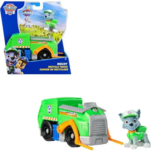 Paw Patrol Rocky Figürü ve Geri Dönüşüm Kamyonu