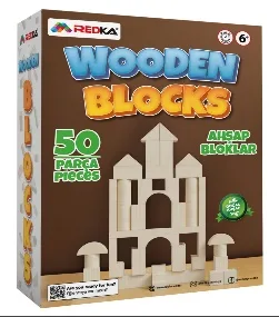 AHŞAP BLOKLAR DOĞAL 50 PRÇ