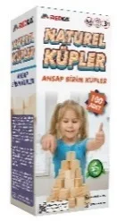 NATUREL AHŞAP KÜPLER (100 PARÇA)