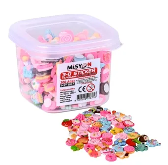 3-D STİCKER (PLASTİK MİNİ AKSESUAR) YAPIŞKANLI
