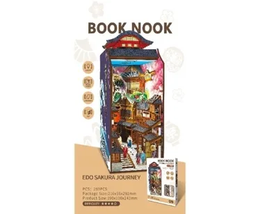 Rastplay Ahşap 3D Puzzle Kitap Arası Dekor (Book Nook) - Edo Sakura Sokağı