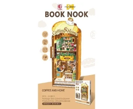 Rastplay Ahşap 3D Puzzle Kitap Arası Dekor (Book Nook) - Coffee & Home