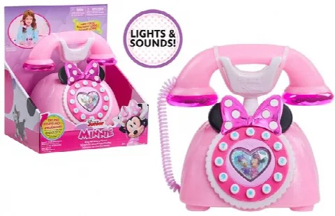 Minnie Mouse Sesli ve Işıklı Retro Telefon