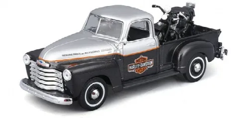 1/25 1950 Chevrolet 3100 Pickup + Harley Davidson Custom 1/24 1948 FL Panhead