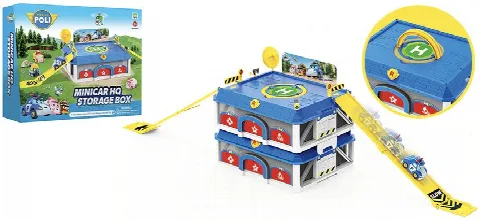 Robocar Poli Ana Merkez Pist Seti ve Saklama Kutusu